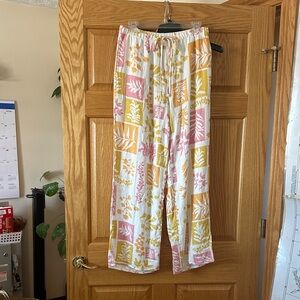 Sienna Sky White Pants with Pink & Mustard Floral Print